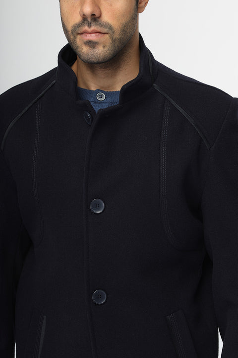 Regular Fit Coat Dark Blue