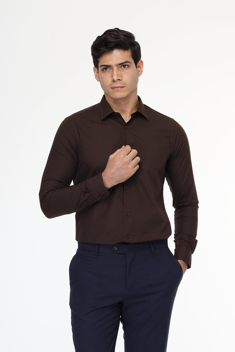 Classic Shirt Slim fit Brown