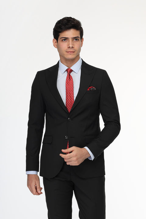 Slim Fit Suit Black