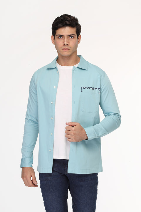 Regular Fit Shirt Chino Turquoise