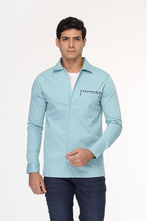 Regular Fit Shirt Chino Turquoise