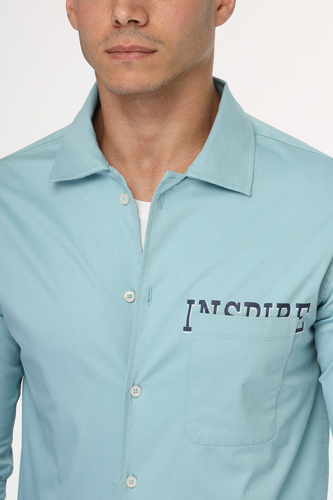 Regular Fit Shirt Chino Turquoise