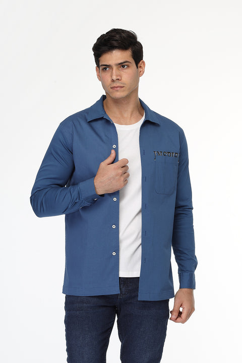 Regular Fit Shirt Chino Blue