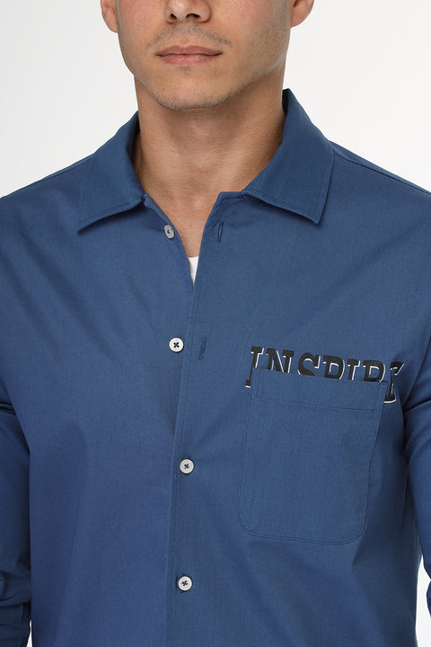 Regular Fit Shirt Chino Blue