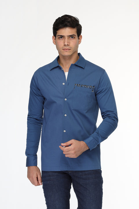 Regular Fit Shirt Chino Blue