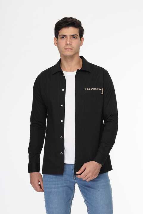 Regular Fit Shirt Chino Black