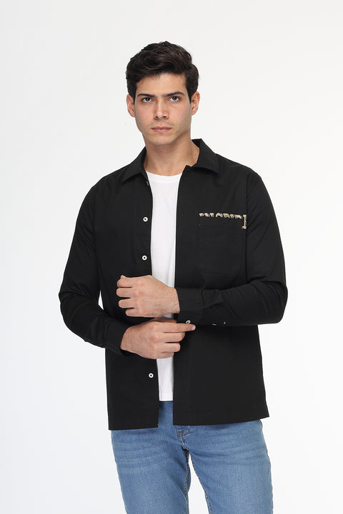 Regular Fit Shirt Chino Black