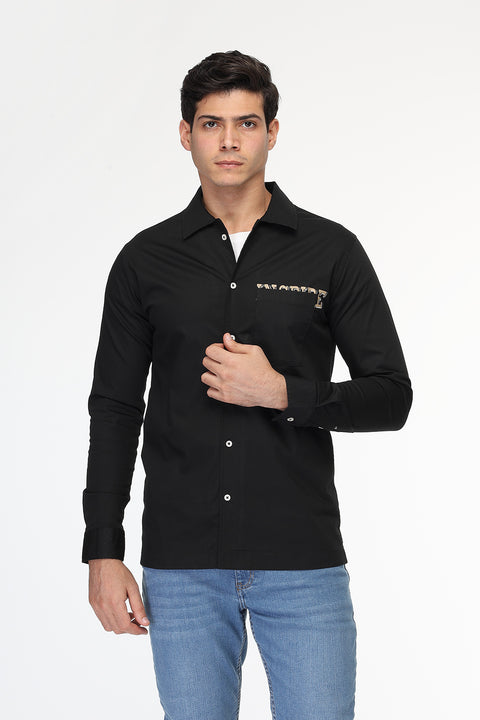 Regular Fit Shirt Chino Black