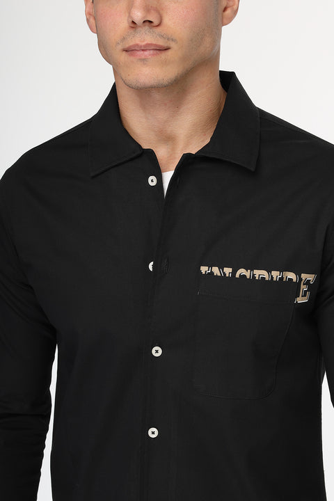 Regular Fit Shirt Chino Black