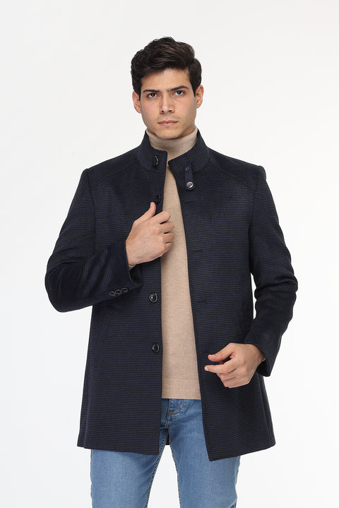 Regular Fit Coat Dark Blue