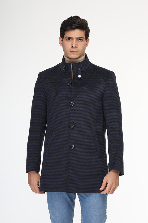 Regular Fit Coat Dark Blue