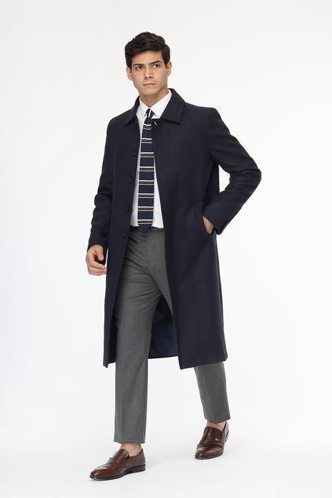 Regular Fit Coat Dark Blue