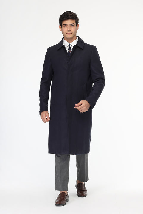 Regular Fit Coat Dark Blue
