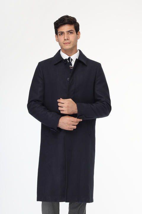 Regular Fit Coat Dark Blue