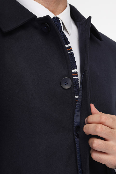 Regular Fit Coat Dark Blue
