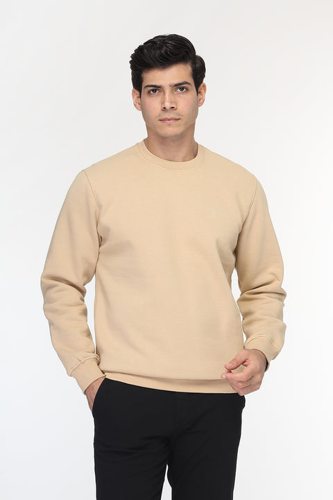 Regular Fit Sweat Shirt Beige