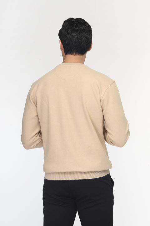 Regular Fit Sweat Shirt Beige