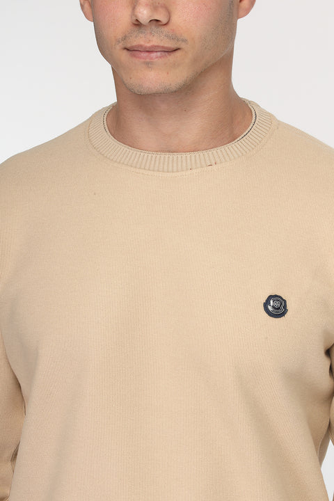 Regular Fit Sweat Shirt Beige