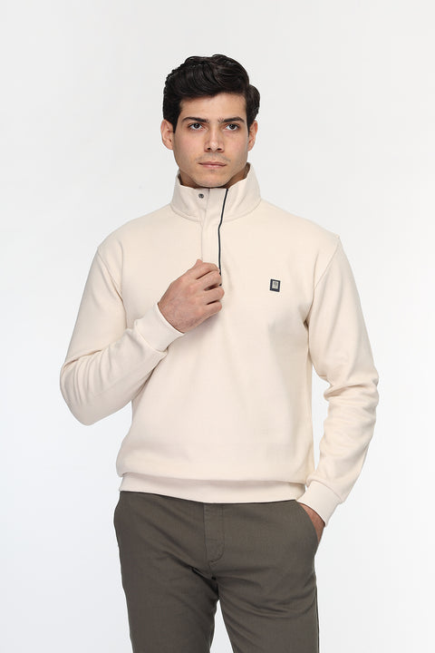 Regular Fit Sweat Shirt Beige