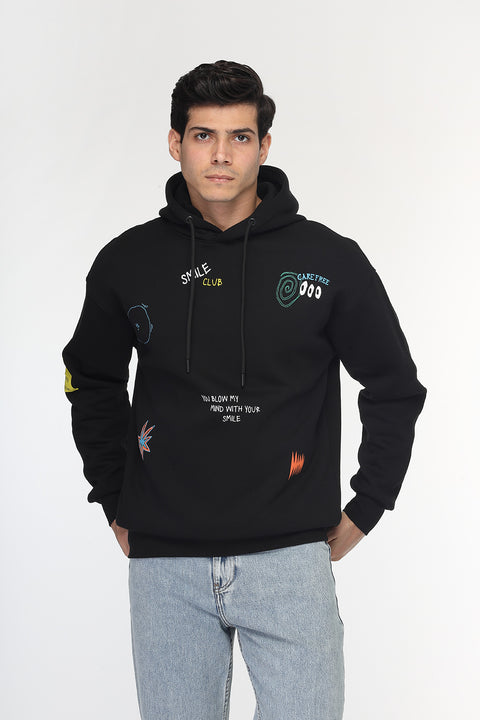 Over Size Sweat Shirt Black