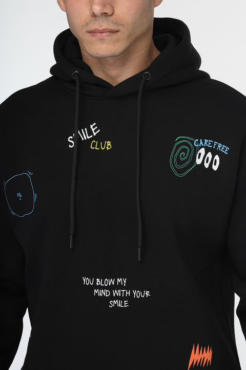 Over Size Sweat Shirt Black