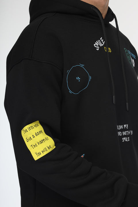 Over Size Sweat Shirt Black