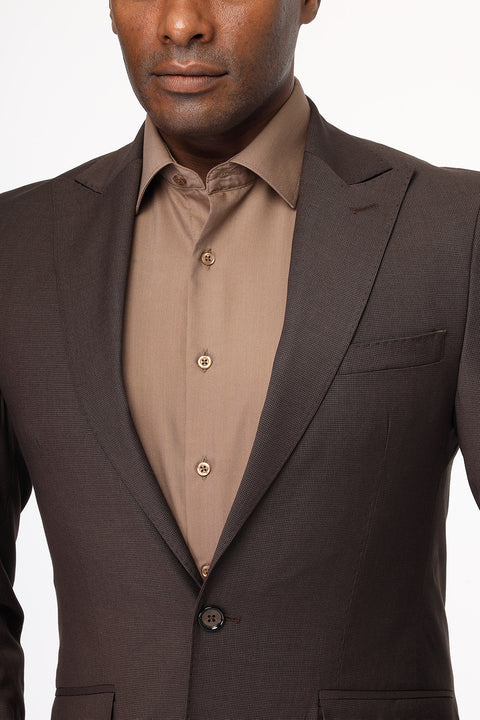 Slim Fit Suit Dark Brown