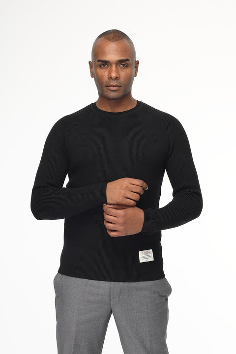 Slim Fit Pullover Black