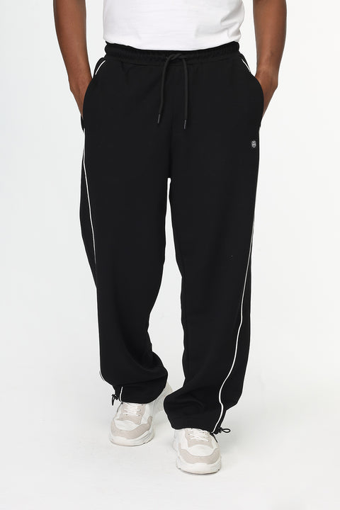 Wide Leg Sweat Pants Black