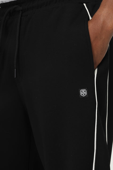 Wide Leg Sweat Pants Black
