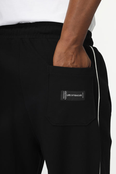 Wide Leg Sweat Pants Black