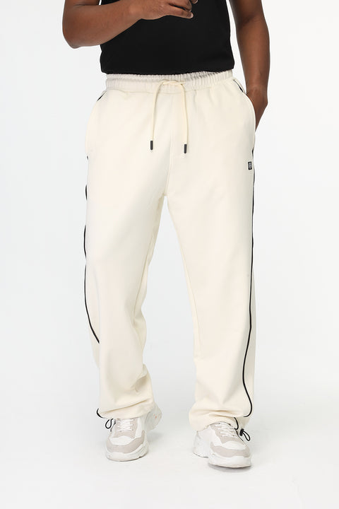 Wide Leg Sweat Pants Beige