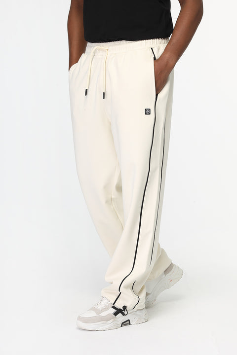 Wide Leg Sweat Pants Beige