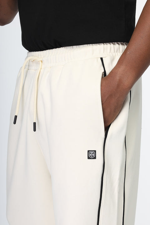 Wide Leg Sweat Pants Beige