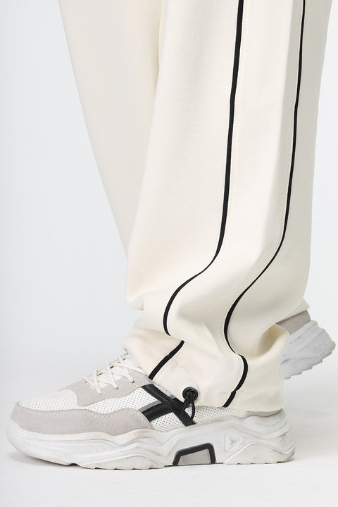 Wide Leg Sweat Pants Beige