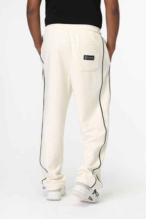 Wide Leg Sweat Pants Beige