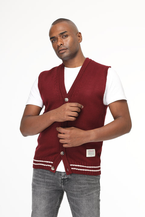 Regular Fit Gilet Maroon