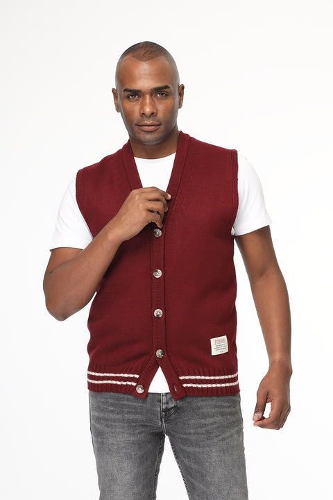 Regular Fit Gilet Maroon