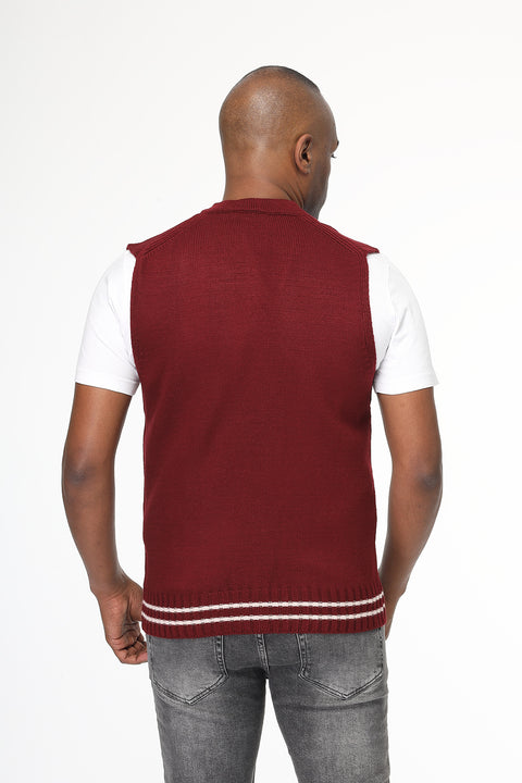 Regular Fit Gilet Maroon