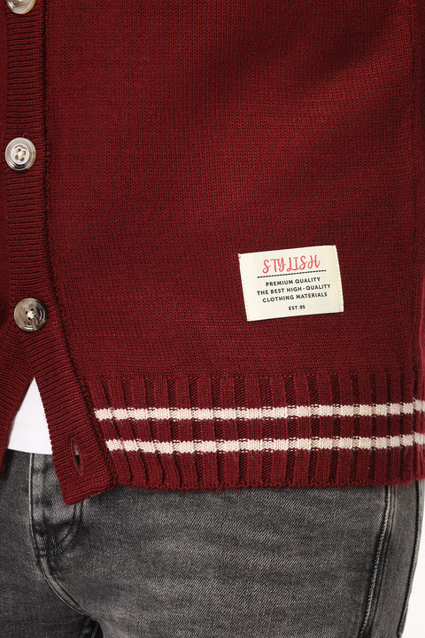 Regular Fit Gilet Maroon