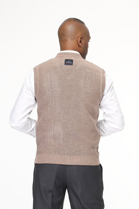 Regular Fit Gilet Beige