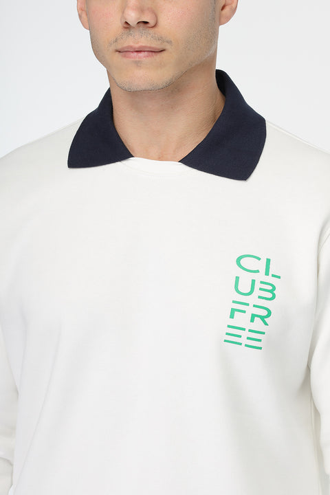 Regular Fit Sweat Shirt Off White