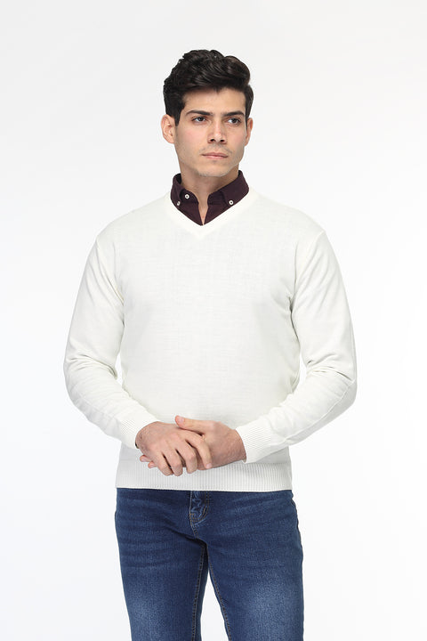 Regular Fit Pullover V Off White
