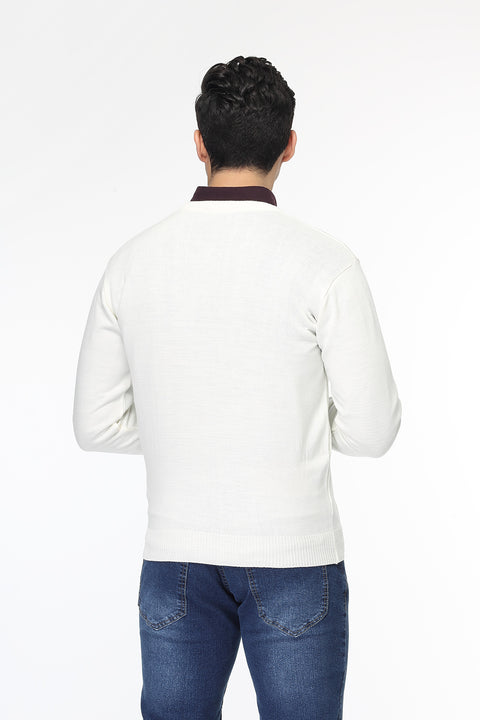 Regular Fit Pullover V Off White
