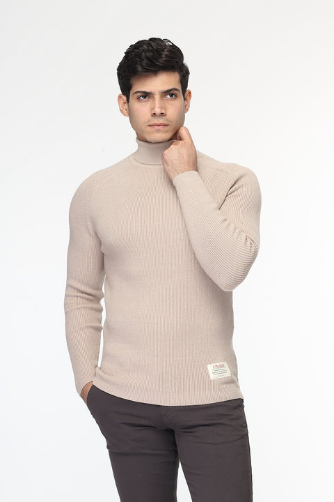 Slim Fit Pullover Beige