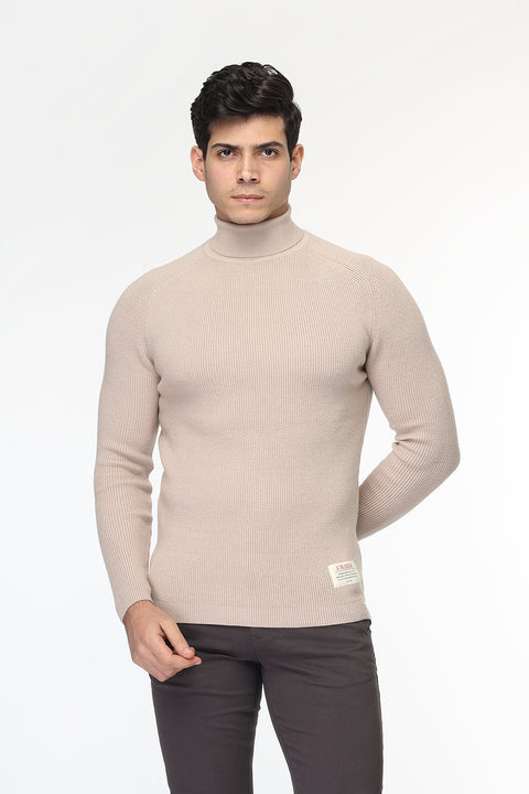 Slim Fit Pullover Beige