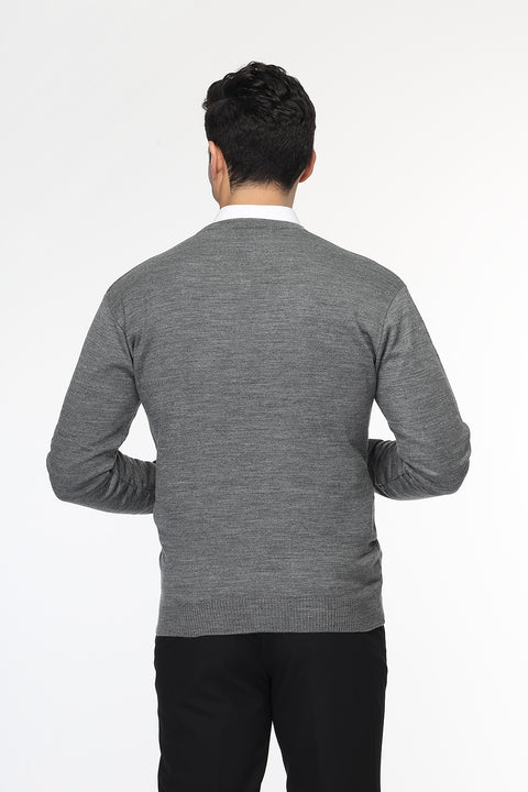 Regular Fit Pullover V Gray