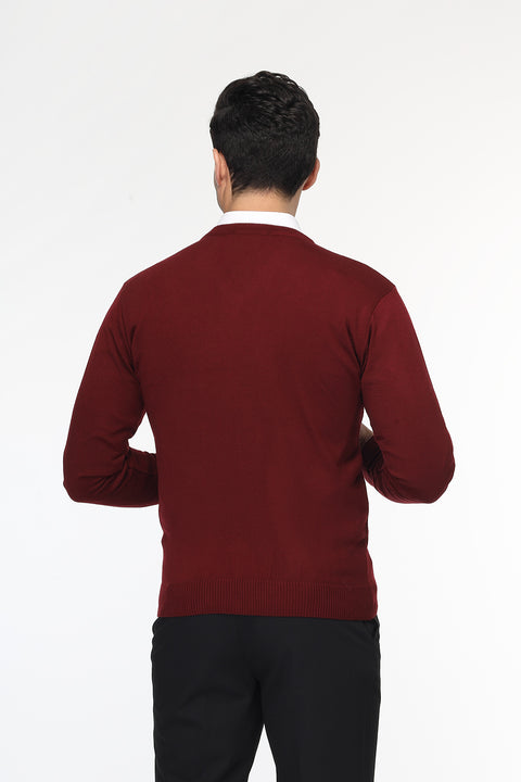 Regular Fit Pullover V Maroon