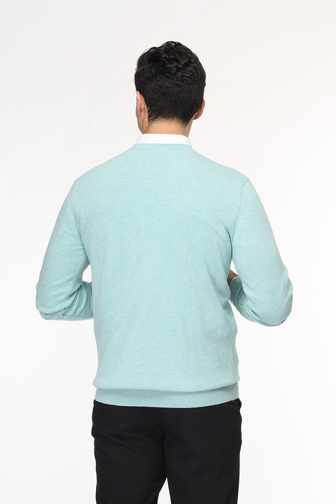 Regular Fit Pullover V Turquoise