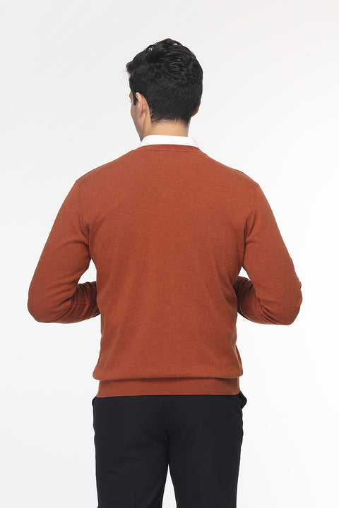 Regular Fit Pullover V Orange